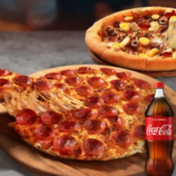 Duas Pizzas Grandes + Refri 1L