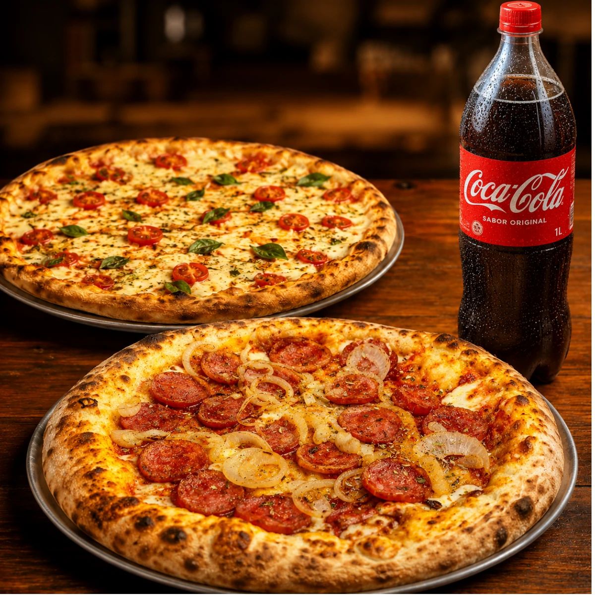 COMBO COPA DO MUNDO: 2 Pizzas Grandes + Refri 1L
