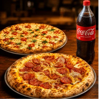 COMBO COPA DO MUNDO: 2 Pizzas Grandes + Refri 1L