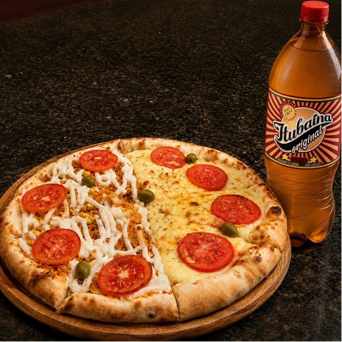 Pizza Grande + Tubaína 2L (GRÁTIS)