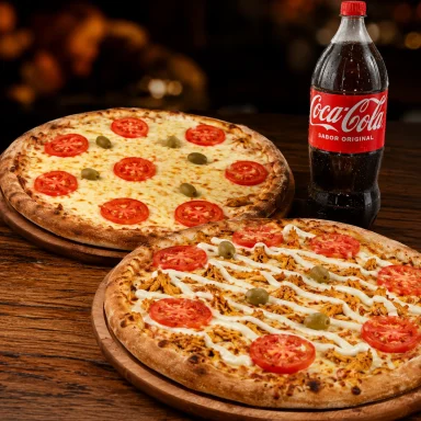 COMBO COPA DO MUNDO: Duas Pizzas Grandes + Coca-cola 2L