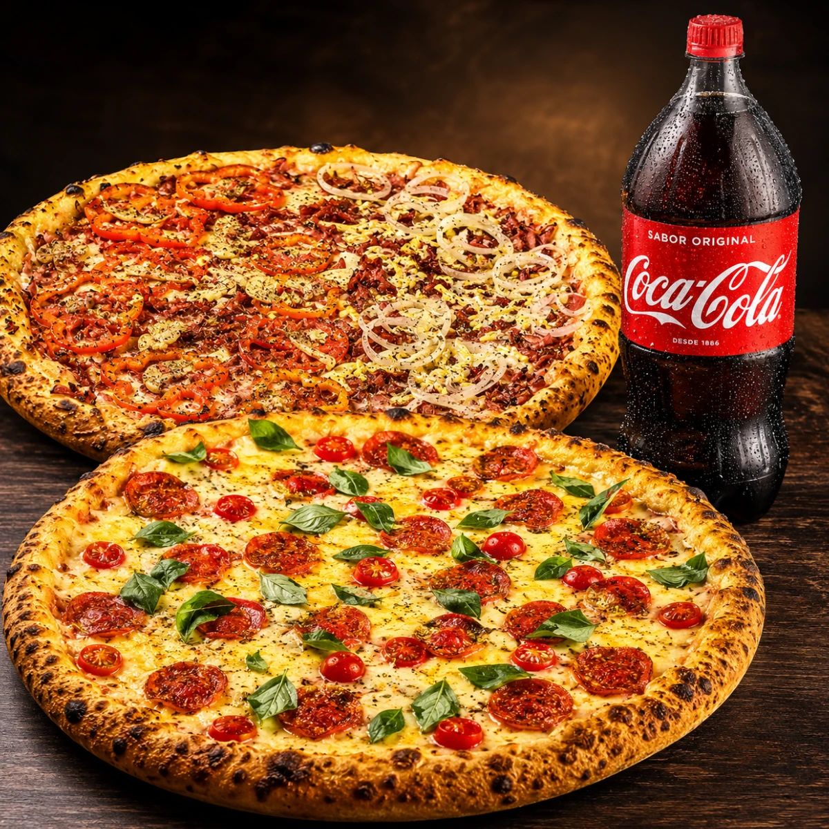 Duas Pizzas Grandes + Refri 1L