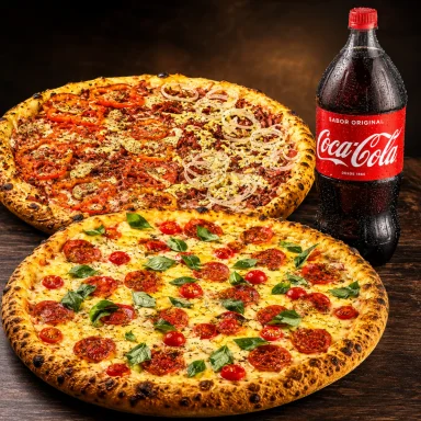 Duas Pizzas Grandes + Refri 1L