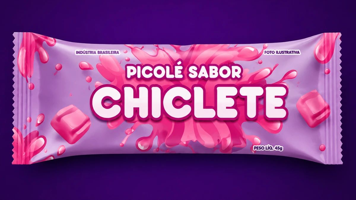 Picolé de chiclete 