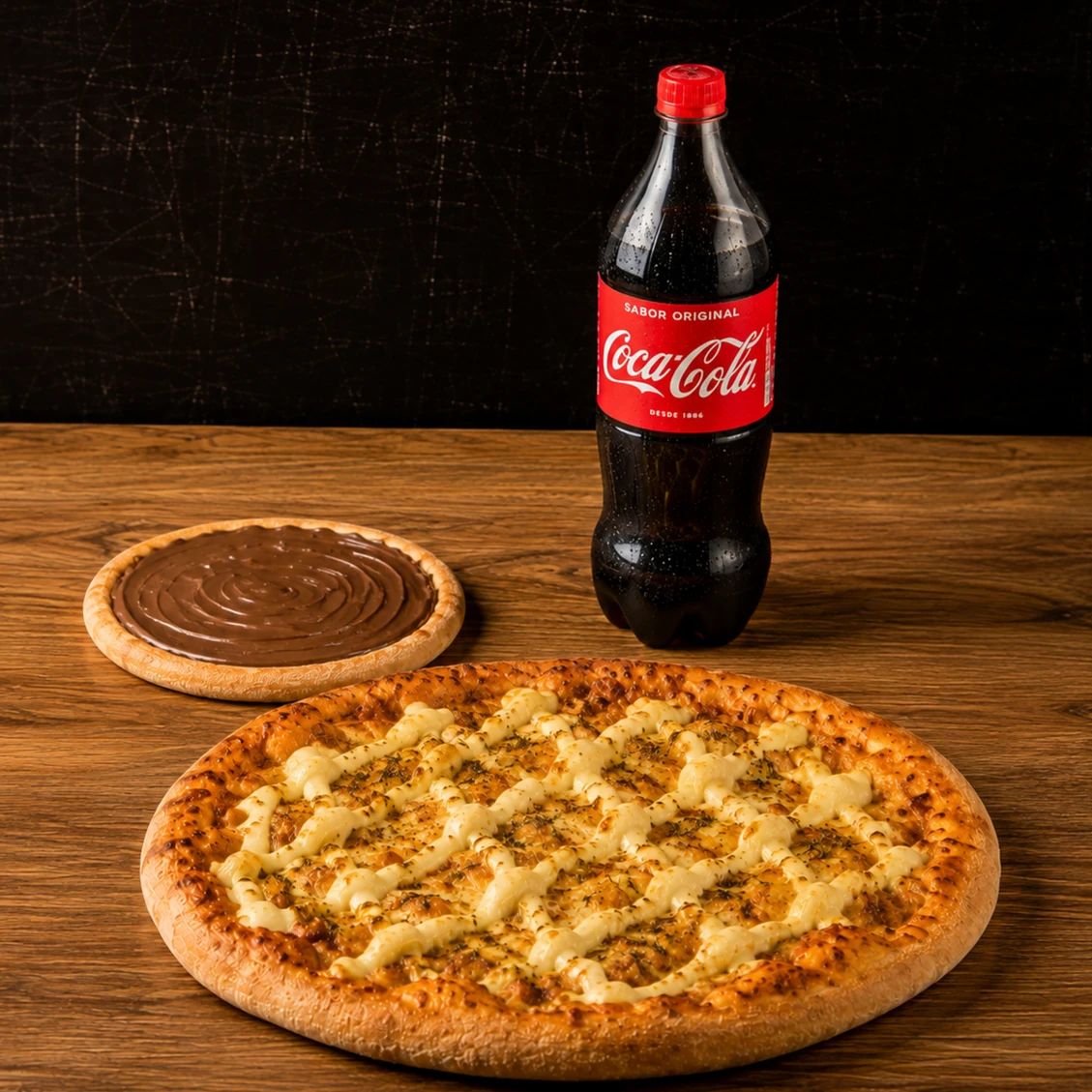 Combo Casal: Pizza Grande + Broto Doce + Refri 1L
