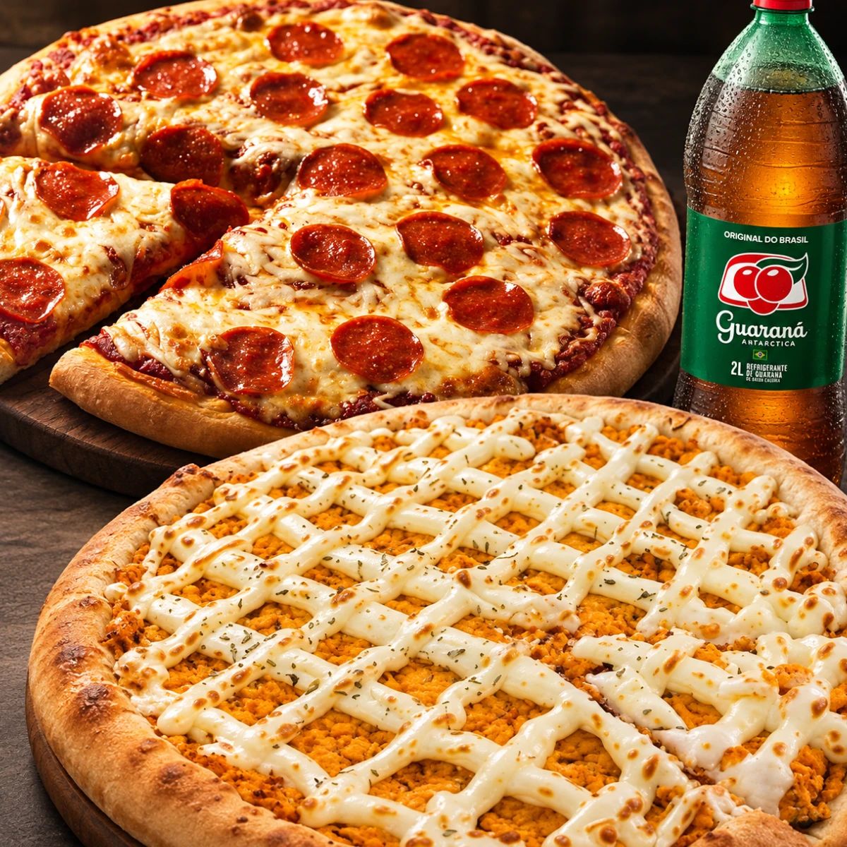 Duas Pizzas Grandes + Refri 2L