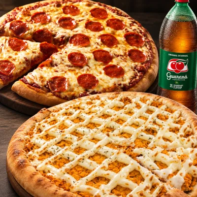 Duas Pizzas Grandes + Refri 2L